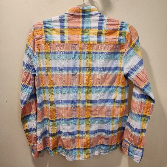 J. Crew The Perfect Shirt Multicolor Plaid Long Sleeves Womens Shirt Size M - Picture 3 of 9